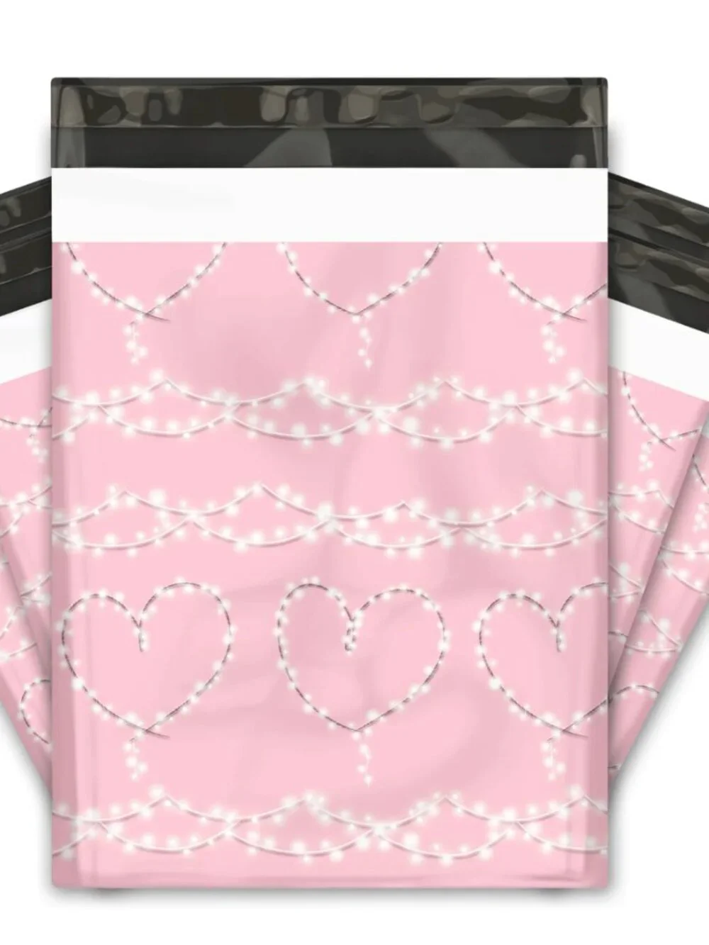 25 10x13 Heart Lights Poly Mailers